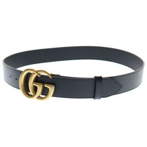 Gucci GG Marmont Leather Belt Black 406831dj20t Gold Hardware